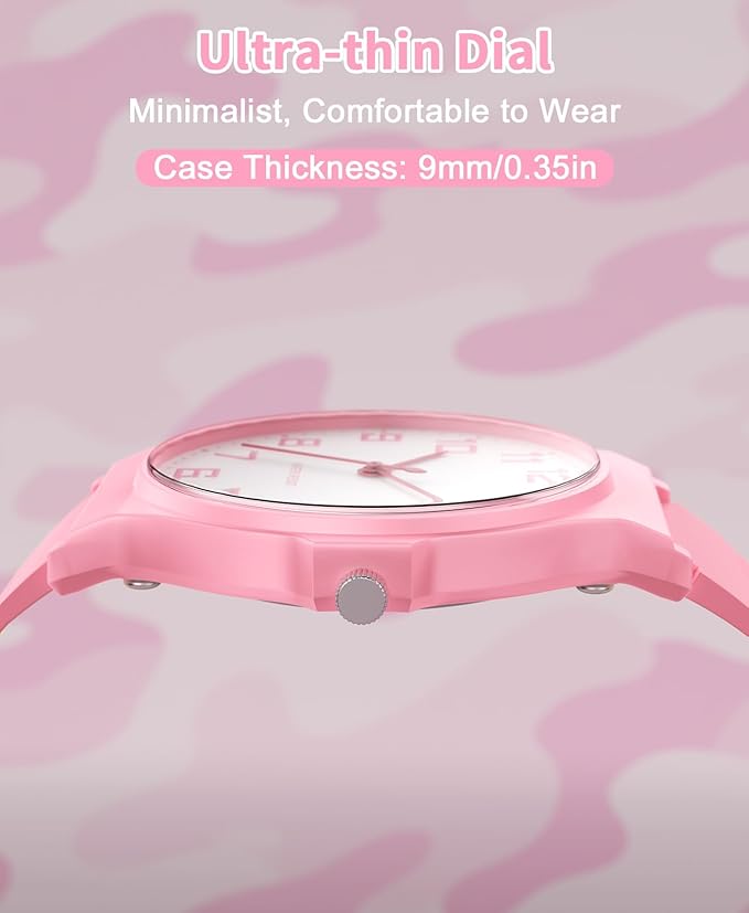 Kids Analog Watch Boys Girls, 30M Waterproof, Sports Watch for Boys, Easy to Read Children's Thin Dial Wrist Watches with Soft Band, for Ages 5-15 Kids Great Birthday Gifts Christmas Day-CubbioJoy