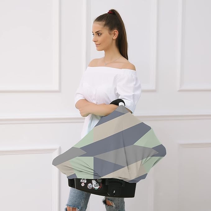 Carseat Cover for Boy and Girls - Multi-use Nursing Canopy for Breastfeeding, Stroller and High Chair Cover (Baby Green)-CubbioJoy