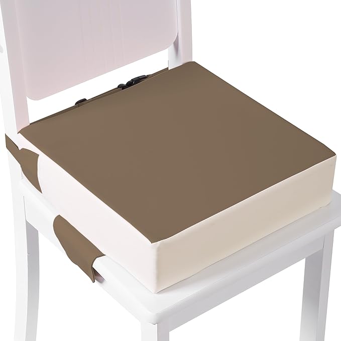 Booster Seat for Kitchen Chair with Adjustable Straps, Toddler Booster Seats for Dining Table Portable for Travel Camping Eating, Booster Cushion for Table for Baby Child Infant Kid Boy Girl-CubbioJoy