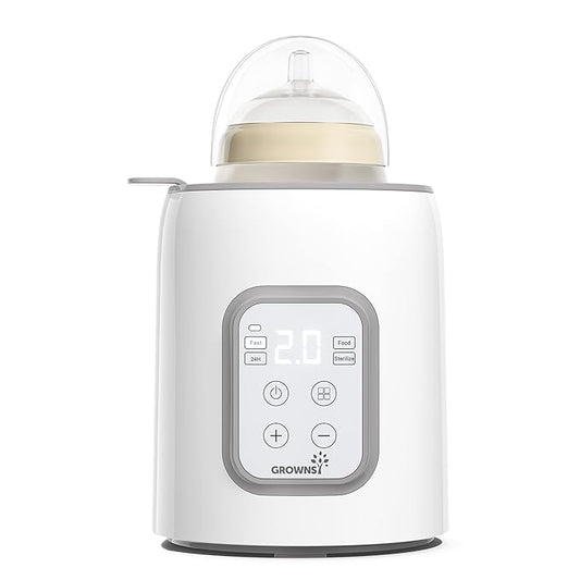 Bottle Warmer, GROWNSY 8-in-1 Fast Baby Milk Warmer with Timer for Breastmilk or Formula, Accurate Temperature Control, with Defrost, Sterili-zing, Keep, Heat Baby Food Jars Function-CubbioJoy