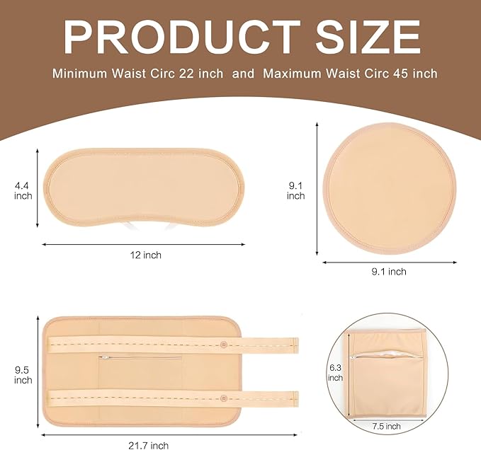 4 Pcs Castor Oil Pack Wrap Organic Cotton for Liver Detox, Stomach, Belly, Neck, Breast & Entire Body, Reusable Pads Kit for Hot/Cold Compress with Adjustable Elastic Strap, Waterproof & Anti Oil Leak-CubbioJoy