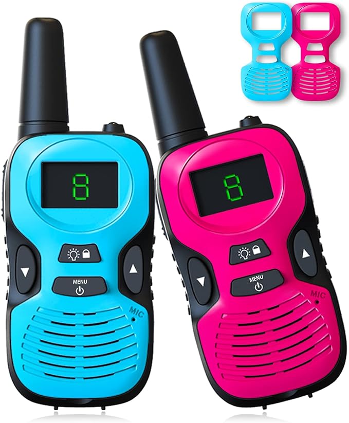 2Pcs Walkie Talkies for Kids Toys: Outdoor Toys for 3 4 5 6 7 8 9 10 11 12 Year Old Boys Girls Walkie Talkie Birthday Gifts - Long Range Camping Backyard Wakie-Talkies Party Favors Walky Talky-CubbioJoy
