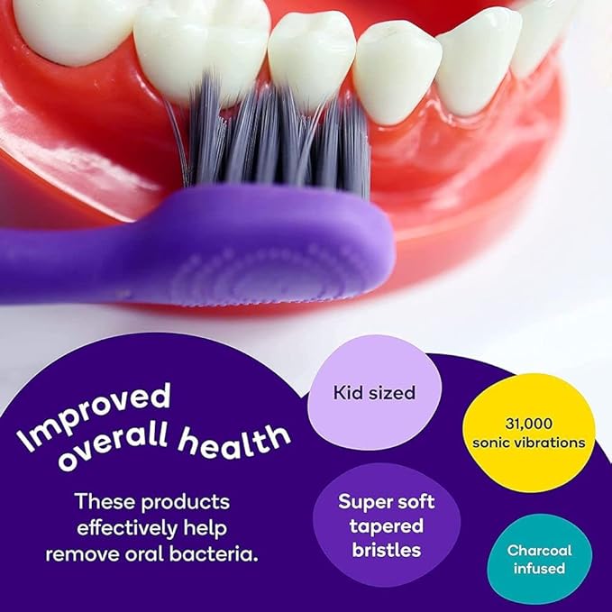 Burst Kids & Toddlers Electric Toothbrush (Pink) | Soft Bristles | Two Minute Timer | Rechargeable Battery | Easy-Grip Silicone Handle | 2 Modes for Healthy Smiles | Ages 3+-CubbioJoy