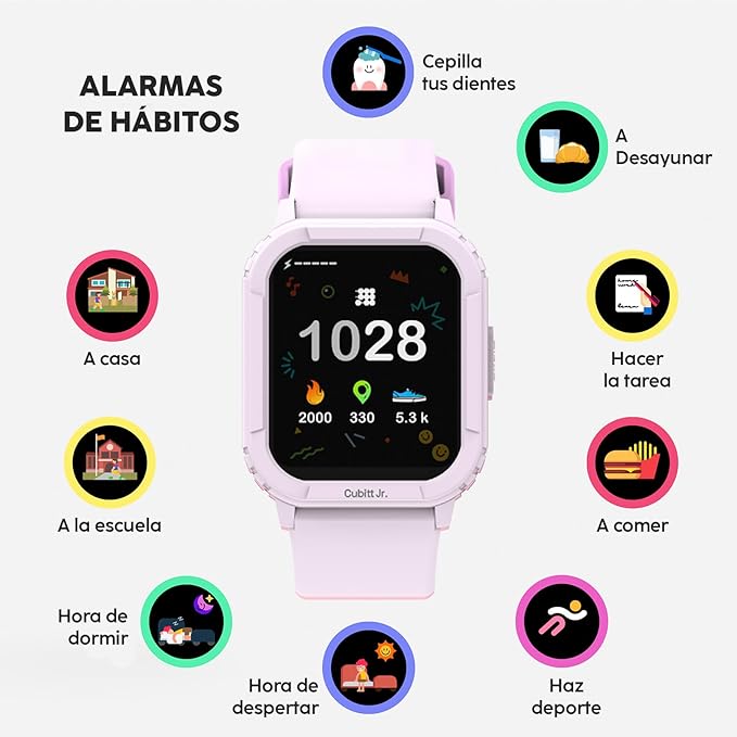 Cubitt Jr Smart Watch Fitness Tracker for Kids and Teens, with Games, Step Counter, Sleep Monitor, Heart Rate Monitor, Activity Tracker, Good Habits Alarms, 1.52" Touch Screen, IP68 Waterproof-CubbioJoy