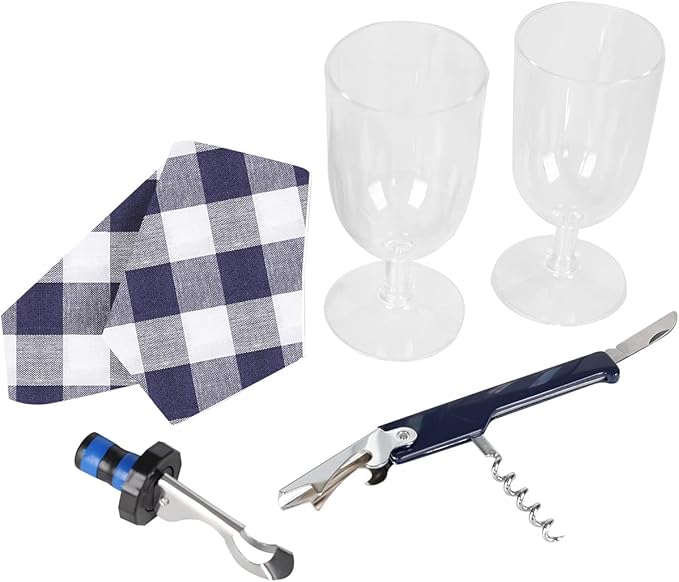 ALLCAMP Wine Bag - Insulated Cooler Bag with Wine Glasses, Bottle Opener & Wine Accessories for Wine Lovers - Portable Wine Gift Bag for Travel, Picnics, and Gift Ideas(Gray)-CubbioJoy