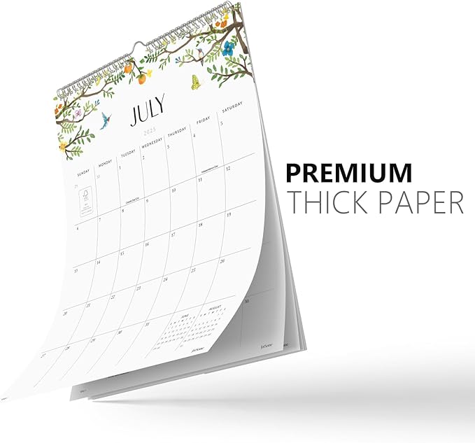 Jotsome Wall Calendar 2025-2026, Academic Monthly Wall Calendar From July 2025 to December 2026 11.2x14.2 inch Wall Decoration for Home and Office, Easy Planning (Florals, 11.2" x 14.2")-CubbioJoy