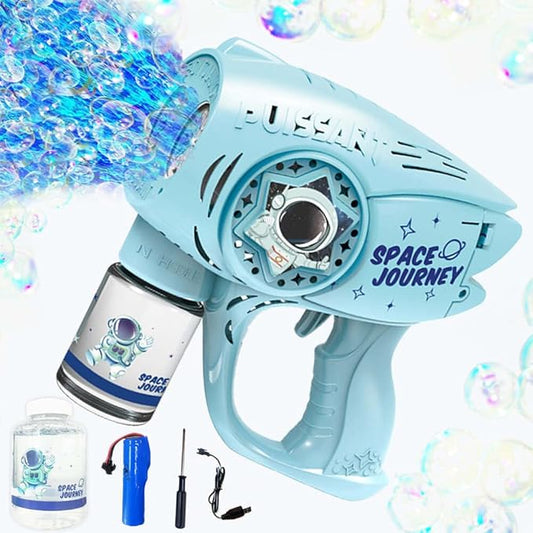Automatic Gatlin Bubble Gun，Rocket Launcher Bubble Machine Gun，Thousands of Bubbles Per Minute, Suitable for Kids, Adults, Party Favors for Girl Boy (TK-Blue)-CubbioJoy