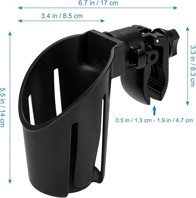 Accmor Universal Cup Holder, Stroller Cup Holder, 360° Rotatable Large Caliber Designed Bottle Holder for Stroller, Bike, Wheelchair, Walker, Scooter-CubbioJoy