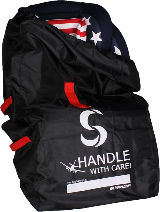 Car Seat Travel Bag for Airplane - Fits Convertible Car Seats, Infant carriers & Booster Seats, Black Upgrade-CubbioJoy