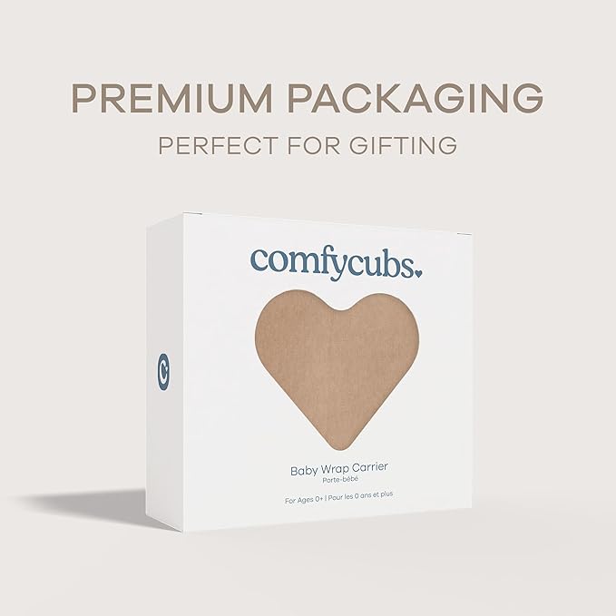 Comfy Cubs Baby Wrap Carrier - Soft & Secure Fit Cotton Blend Baby Carrier Newborn to Toddler - Hands-Free & Lightweight Infant Wrap - Adjustable, One Size Fits All Toddler Sling - Cedar-CubbioJoy