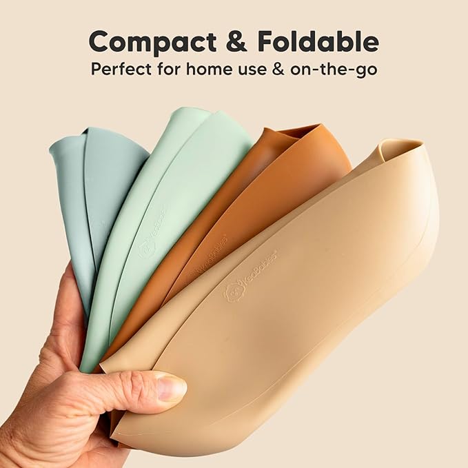 KeaBabies 2-Pack Silicone Baby Bibs for Eating - Sturdy Food-Grade Silicone Bibs for Babies Girl, Boy, Large Food Catcher, Clean & Put On Easily, Waterproof Toddler Feeding Essentials(Pastel Sky)-CubbioJoy