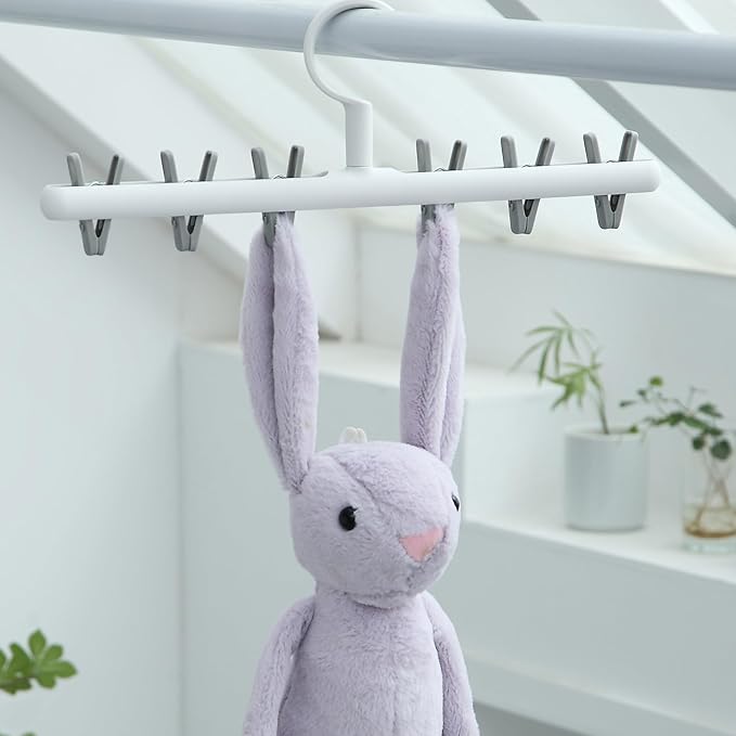 Clothes Hanger 2 Pack Clothes Drying Racks Windproof for Drying Socks Bras Underwears Baby Clothes Hats Scarfs Towels Pants and Gloves Diaper Grey Orange-CubbioJoy