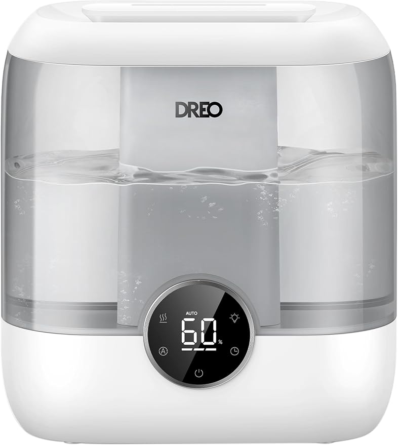 Dreo 6L Humidifiers for Bedroom, Quiet Supersized Cool Mist Ultrasonic Humidifier with Diffuser, 60 Hour Runtime for Home, Nursery, Plant, Gray-CubbioJoy