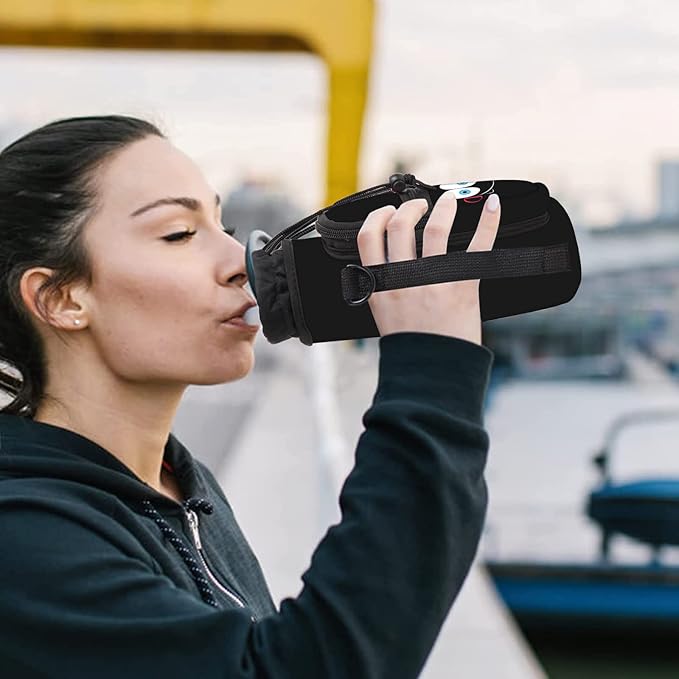 25/32/40/64oz Water Bottle Bag Holder Carrier-Insulated Crossbody Sling Case Sleeve with Strap & Pockets for Men Women Gym Cycling Travel Walking Hiking Camping-CubbioJoy