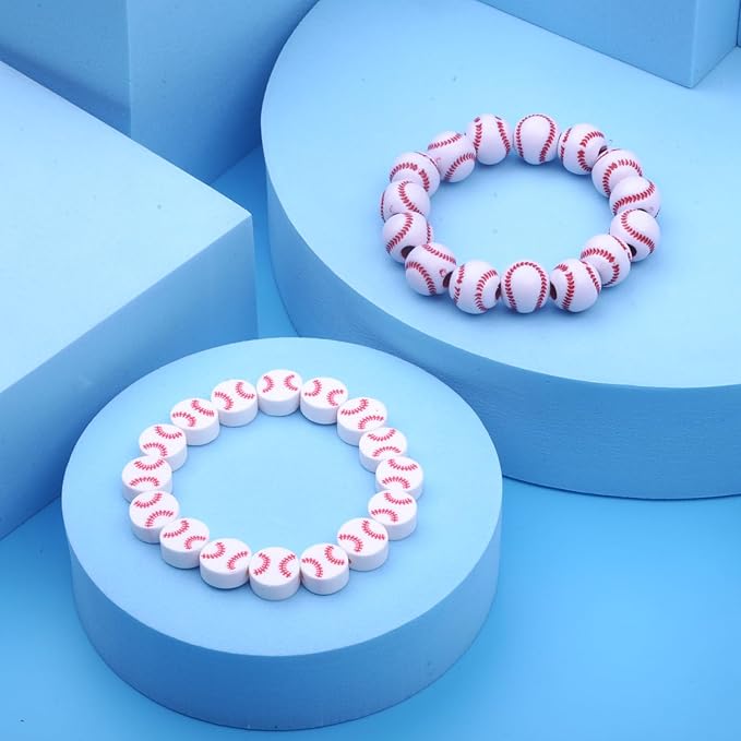 1600PCS Baseball Sports Ball Polymer Clay Beads Charms for Friendship Bracelets Making Kit Cute Fun Beads DIY Arts Crafts Birthday Gifts for Kids Girls Baseball Bead-CubbioJoy