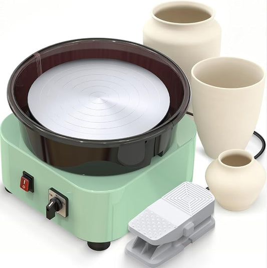 Alldeer 11-inch Pottery Wheel, 350W Electric Ceramic Forming Machine with Detachable Basin, 0-300RPM Foot Pedal Control, 19PCS Complete Clay Tool Kit for Professional Potters and Adult Crafters-CubbioJoy