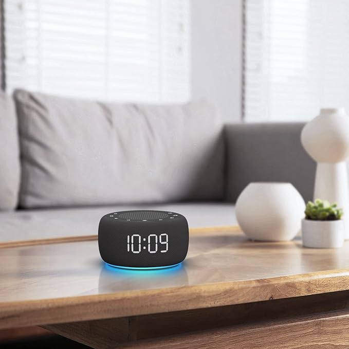 Buffbee Sound Machine & Alarm Clock 2-in-1, 0-100% Clock Face Brightness, Bottom Colored Light, Sleep Timer, Precise 30-Level Volume Control White Noise Machine-CubbioJoy