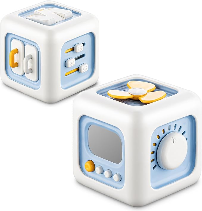 Busy Cube Toys for 1 Year Old, Montessori for 1+ Year Old, Travel Toys for Toddlers 1-3, Learning Fine Motor Skills| Birthday Gifts for 12 Months +-CubbioJoy