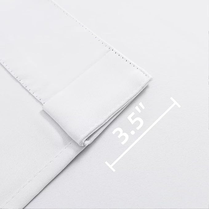 Joydeco 108 Inch 60% Blackout White Curtains 2 Panels, Elegant Semi Sheer Curtains for Bedroom,Thermal Insulated Black Out Drapes for Living Room,Rod Pocket Back Tab Drapes(W52 x L108 Inch,Pure White)-CubbioJoy