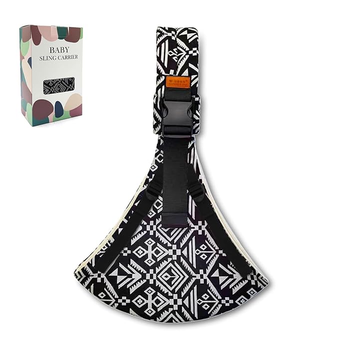 Baby Sling Carrier 2025 Baby Carrier Newborn to Toddler Sling Lightweight Baby Carrier Sling with Adjustable Straps Toddler Carrier Baby Wrap Sling for 10-30 lbs(Black Sailboat)-CubbioJoy