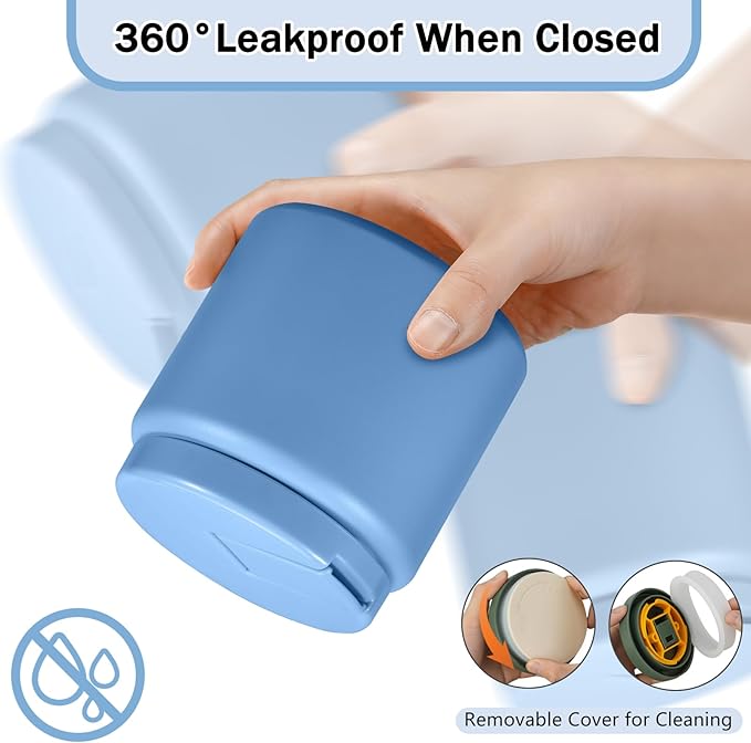 26oz Kids for Hot Food, Insulated Vacuum Food Jar with Buckle Lid, Stainless Steel Wide Mouth Leak Proof Insulated Lunch Container for School Picnic Travel, Sky Blue-CubbioJoy