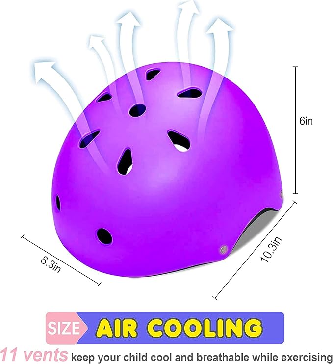 Adjustable Kids Helmet with Knee Pad, Elbow Pads & Wrist Guards - Toddler Bike Helmets for Ages 3-5, 5-8, 8-14 Years - Perfect for Skating, Biking, Cycling, and Skateboard - for Boys and Girls-CubbioJoy