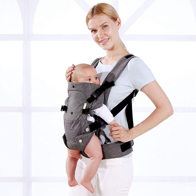Baby Carriers Newborn to Toddler,Baby Carrier Wrap,Cozy Baby Holder Carrier Lightweight,Adjustable Baby Sling Support Carriers for Infant 7-45lbs Girl and Boy -All Positions,Shower Gift -Grey-CubbioJoy