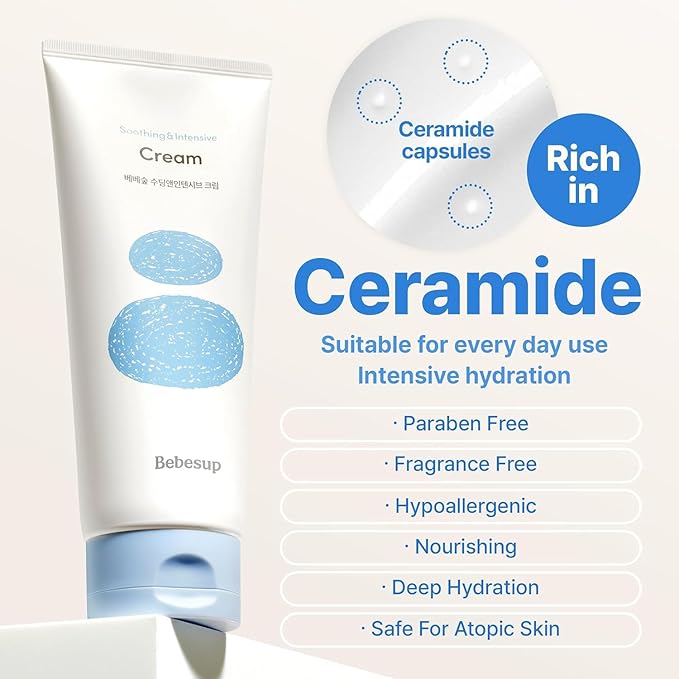 BEBESUP- 베베숲 100-Hour Moisture Barrier Baby Cream | Korean Skincare for Sensitive & Atopic Skin Ceramide Capsule Organic Rice-Infused Hypoallergenic Dermatologist Approved 6.76 fl oz-CubbioJoy