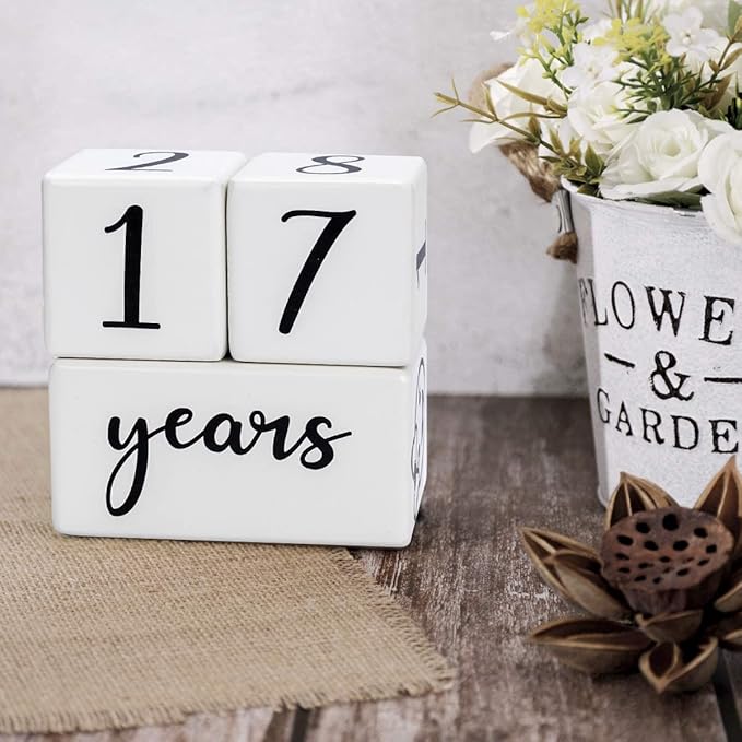 Baby Monthly Milestone Blocks for Boy or Girl, Milestones Age Photo Block Set for Baby Shower, Pregnancy Countdown, 7 Pcs-CubbioJoy