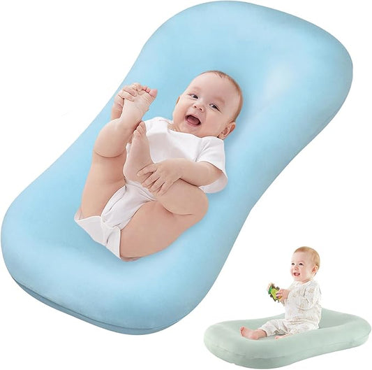 Baby Lounger Pillow, Infant Lounger for 0-24 Months, Soft Cotton and Portable Baby Lounger for Home (Blue)-CubbioJoy