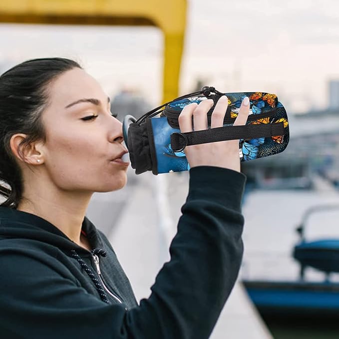 25/32/40/64oz Water Bottle Bag Holder Carrier-Insulated Crossbody Sling Case Sleeve with Strap & Pockets for Men Women Gym Cycling Travel Walking Hiking Camping-CubbioJoy