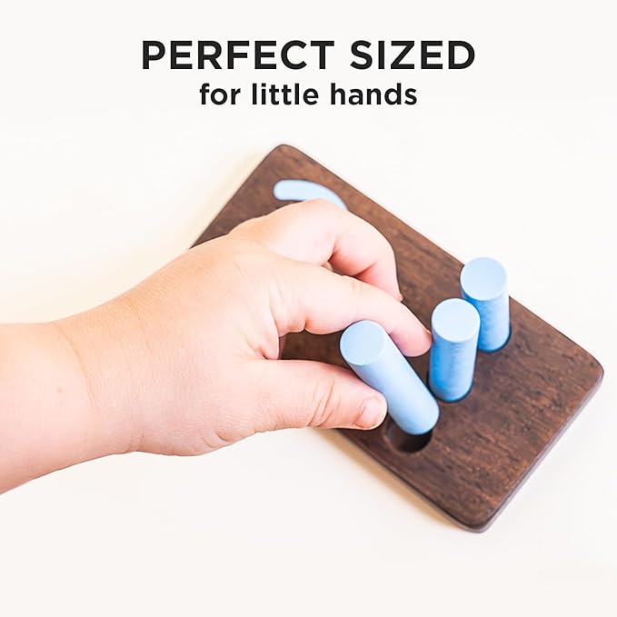 Counting Peg Board - Montessori Math and Numbers for Kids - Wooden Math Manipulatives Materials - Dark Walnut Stain-CubbioJoy