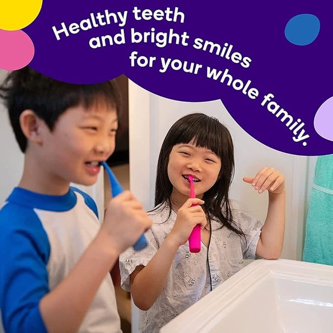 Burst Kids & Toddlers Electric Toothbrush (Pink) | Soft Bristles | Two Minute Timer | Rechargeable Battery | Easy-Grip Silicone Handle | 2 Modes for Healthy Smiles | Ages 3+-CubbioJoy