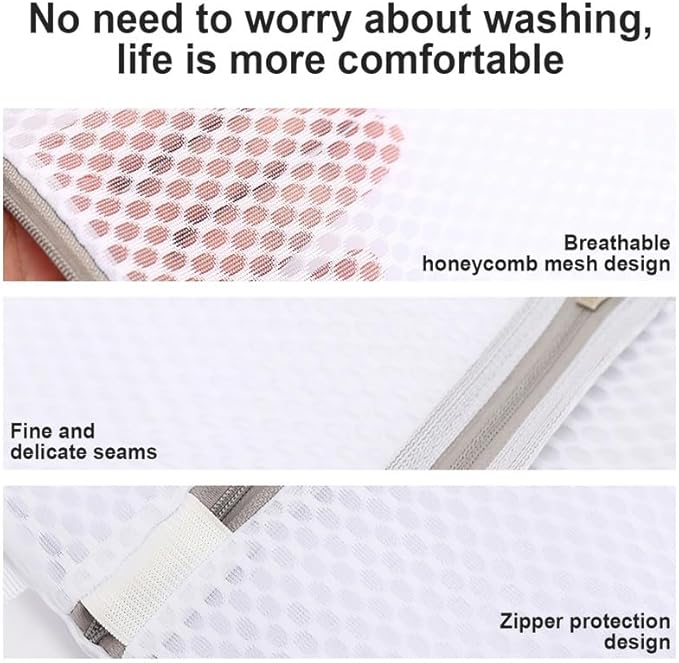 3Pack Large Honeycomb Lingerie Bags with Hanging Loop by MDSXO for Washing Delicates 16 * 20 inch-CubbioJoy