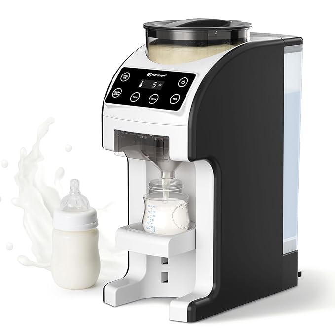 Instant Formula Maker, Fast and Customizable Formula Dispenser Machine with Accurate Temperature Control for Baby, Automatic Powder Blending for All Brands of Bottle and Formula, Black/White-CubbioJoy