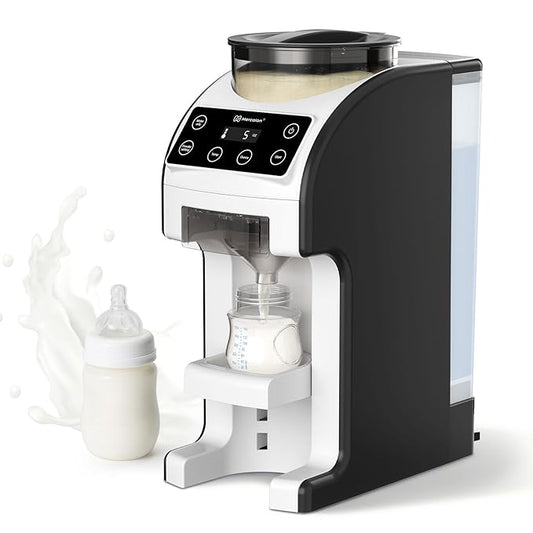 Instant Formula Maker, Fast and Customizable Formula Dispenser Machine with Accurate Temperature Control for Baby, Automatic Powder Blending for All Brands of Bottle and Formula, Black/White-CubbioJoy