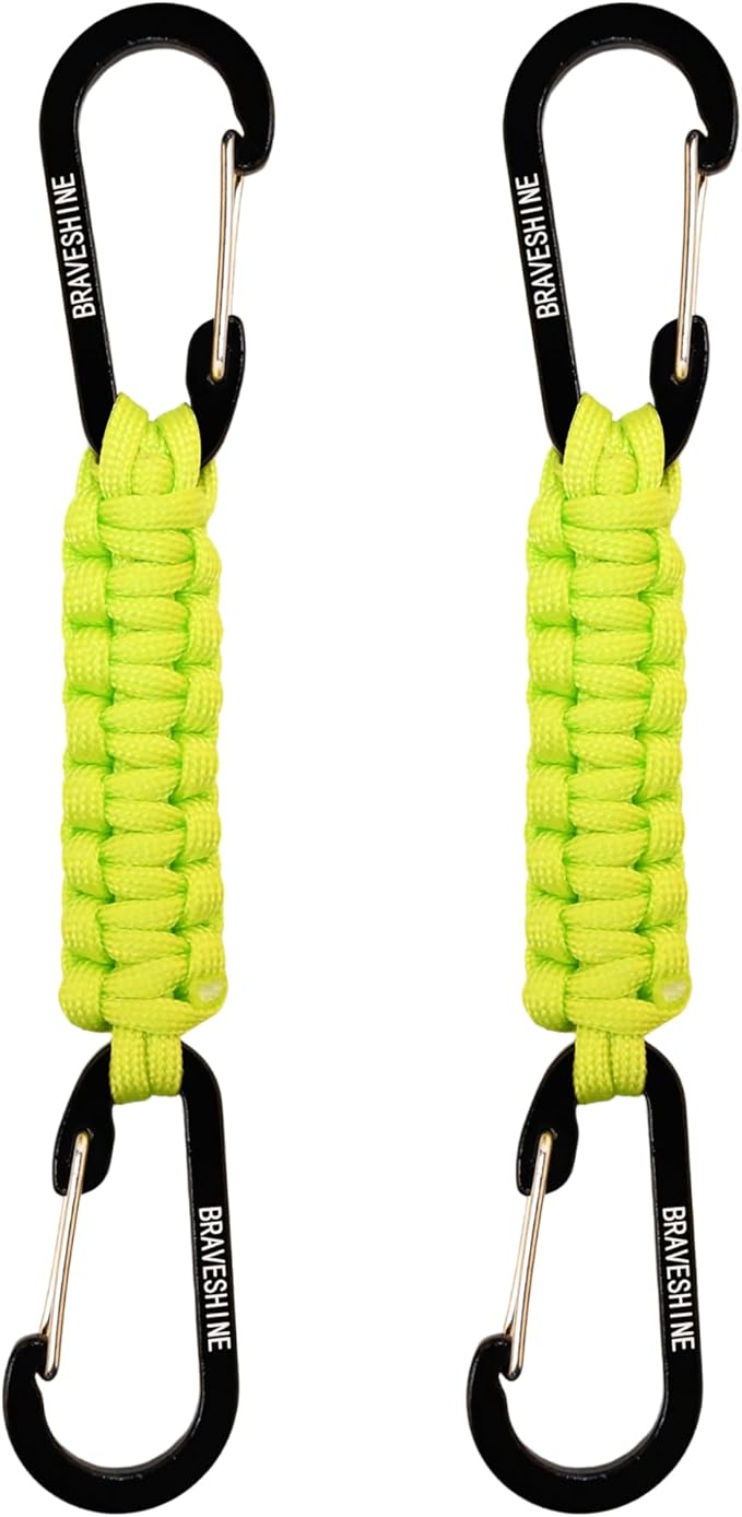 BRAVESHINE Paracord Keychain Carabiner Clip, D Ring Lanyard Hanger Stroller Hook for Water Bottle, Key, Backpacks, Men, Women-CubbioJoy