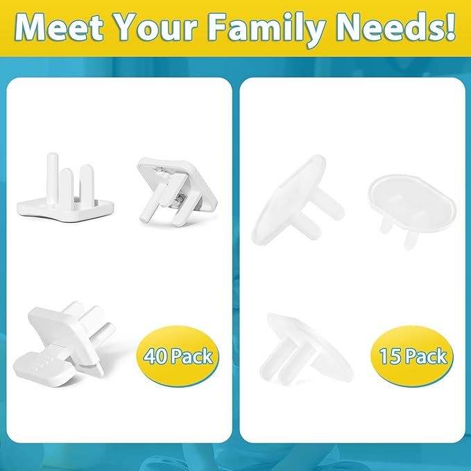 Babepai Outlet Covers Baby Proofing 55-Pack White, Child Proof Electrical Protector Safety Baby Safety Plug Covers-CubbioJoy
