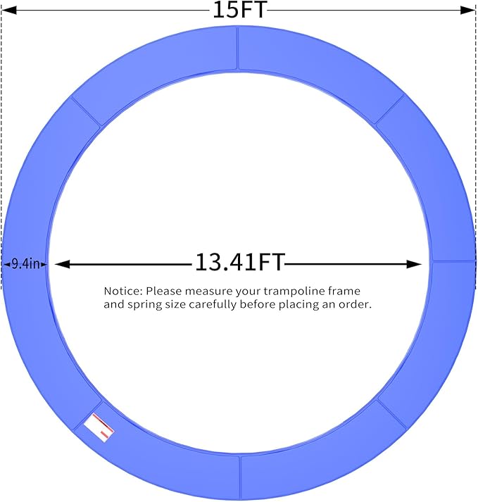 16FT/15FT/14FT/12FT/10FT Trampoline Safety Pad Replacement, Round Trampoline Spring Protection Cover, Fits 16FT/15FT/14FT/12FT/10FT Frames, Water-Resistant Trampoline Accessories-CubbioJoy
