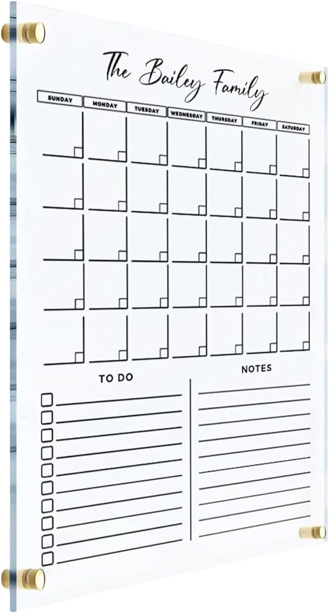 Acrylic Family Planner Wall Calendar - Personalized Calendar 2025, Personalized Dry Erase Board, Dry Erase Calendar, Monthly and Weekly Calendar, New Home Gift, Housewarming Gift-CubbioJoy