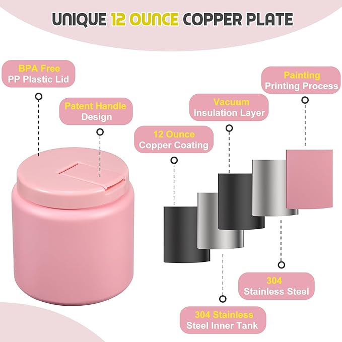 26oz Soup Thermo for Hot Food Kids with Buckle Lid Insulated Vacuum Food Jar Wide Mouth Leakproof Stainless Steel Lunch Container (Pink)-CubbioJoy