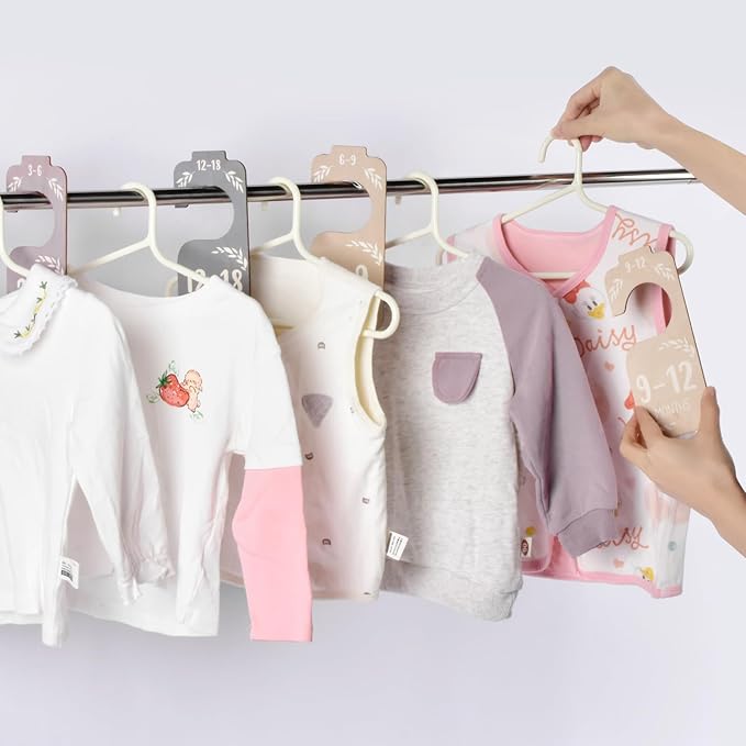 Baby Closet Dividers for Clothes Organizer, 8 PCS Wooden Double-Sided Clothes Organizer from Newborn to 24 Months, Colorful Baby Clothes Dividers for Nursery Beautiful Decor-CubbioJoy