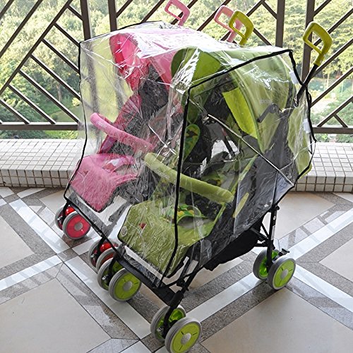 Aligle Twin Stroller Raincoat Universal Size Side by Side Stroller Weather Shield, Baby Rain Cover/Wind Shield-CubbioJoy
