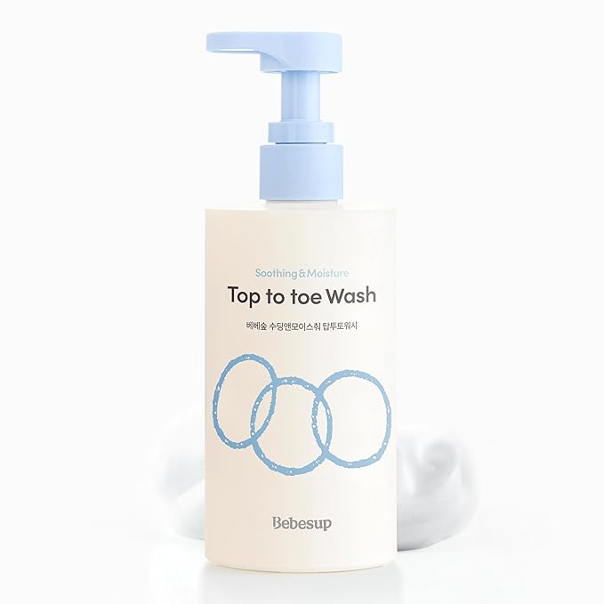 BEBESUP- 베베숲 Head to Toe Wash Baby Shampoo | Korean Skincare for Sensitive & Atopic Skin Organic Rice Cera Biome Hypoallergenic Coconut-Derived Cleanser Head to Toe Use 10.14 fl oz-CubbioJoy