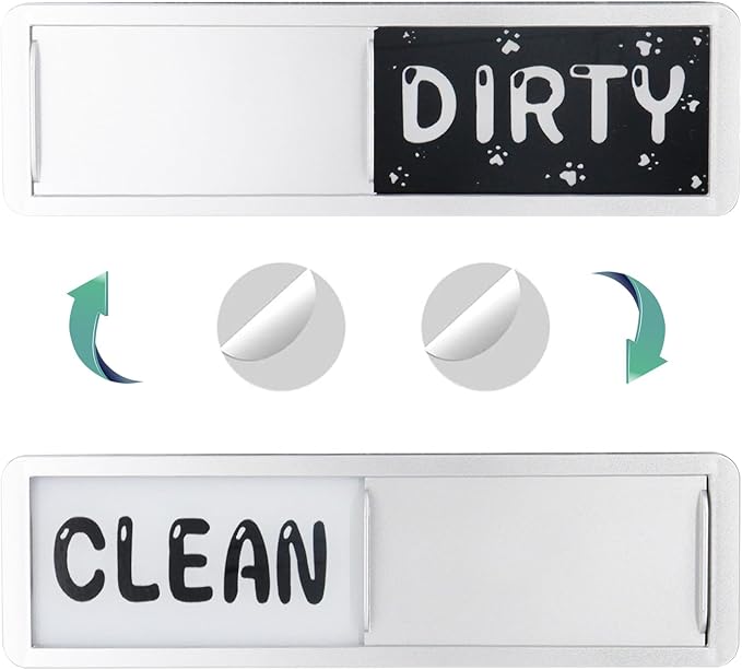 Dishwasher Magnet Clean Dirty Sign，Clean and Dirty Dishwasher Sign，Clean Dirty Magnet for Dishwasher，Dishwasher Clean Dirty Sign,Works for All Dishwashers，Dishwasher Accessories（Silver）-CubbioJoy