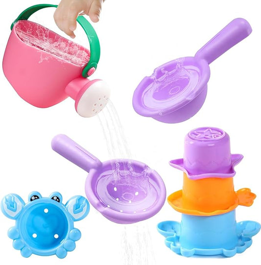 6Pcs Toddler Bath Toys for Kids Ages 1-3 Bath Toys for Babies12-18 Months Water Can Bathtub Toys for Kids Pool Toys Water Table Toys for 1 2 3 4 5 6 Years Old Girls Boys Gift-CubbioJoy