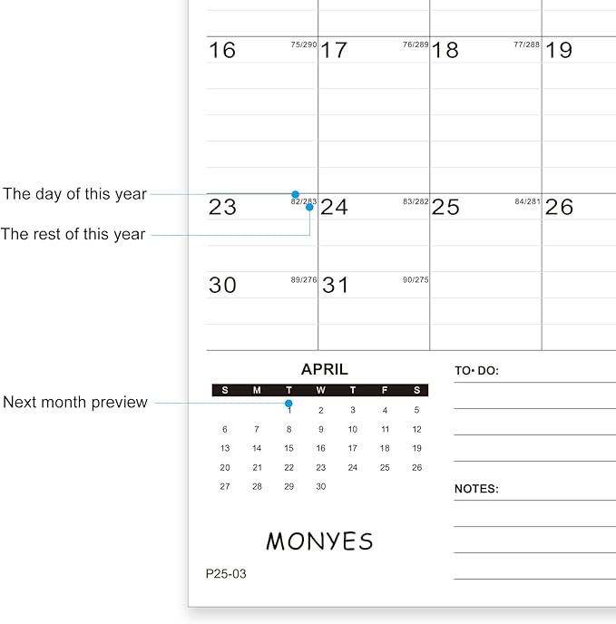 Wall Calendar 2025-2026 Large, 17" x 12" Academic Calendar, Monthly Calendar with Wire Binding & Hanging Hook, Large Wall Calendar-CubbioJoy