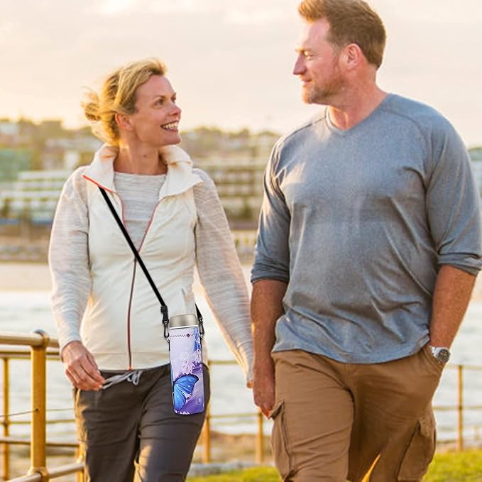 AUPET Water Bottle Sling Bag Carrier Crossbody Sleeve,Insulated Neoprene Bottle Case Holder Pouch Cover 500ML/17oz with Shoulder Strap for Walking Women Men-CubbioJoy