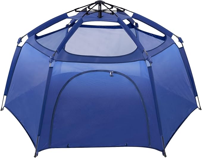 Alvantor Baby Playpen Play Yard 84"x84"x44”Large Pop Up Playpen Foldable Play Tent Indoor & Outdoor Kids Tent Lightweight Safe Space Canopy for Infants Toddlers Pets, Navy-CubbioJoy