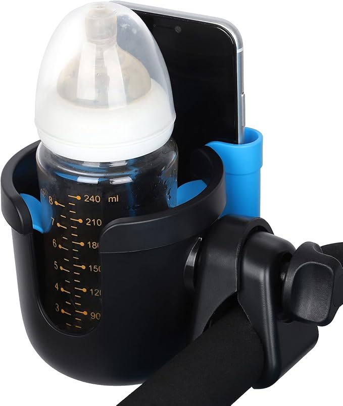 Accmor Stroller Cup Holder with Phone Holder, Bike Cup Holder, Universal Cup Holder for Uppababy Nuna Doona Strollers, 2-in-1 Cup Phone Holder for Stroller, Bike, Wheelchair, Walker, Scooter-CubbioJoy